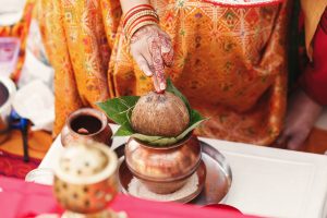 Apartment decorated with rangoli and marigolds at Urban Skyline Phase 2 for Diwali